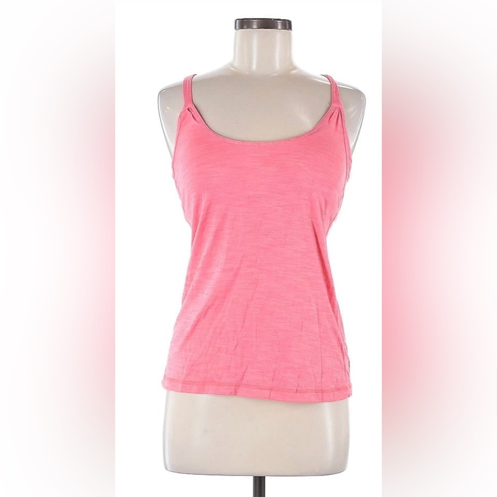 Lululemon “Sunset Salutation Heathered Pink Lemonade Strappy Luon Tank Top”
